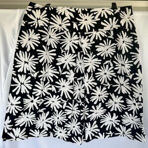 Talbots Women's Floral Daisy, 100%Cotton,Box-Peat, High Rise Mini Skirt, Size 14